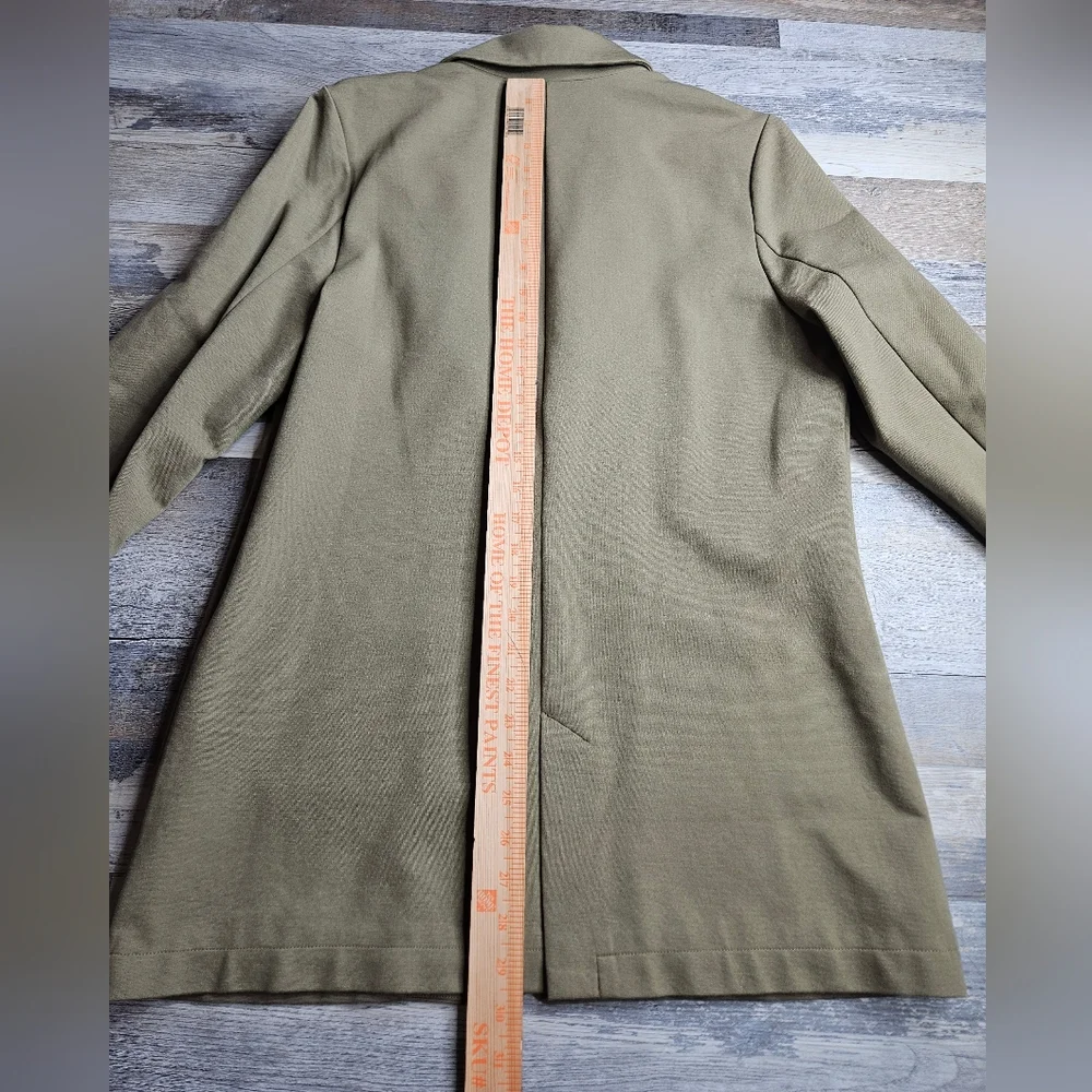 Garnet Hill Relaxed Knit Bkazer Olive Green Women's Size 10 - Picture 9 of 12